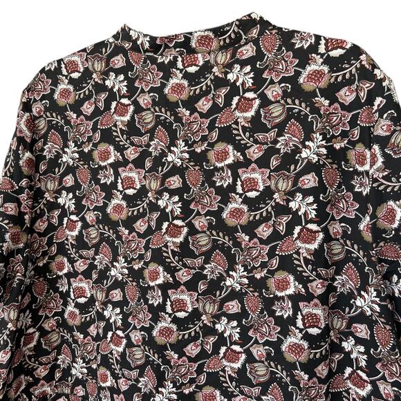Lands' End Paisley Floral Short Sleeve Button Front Midi Dress Size Large 14/16 - Picture 7 of 7